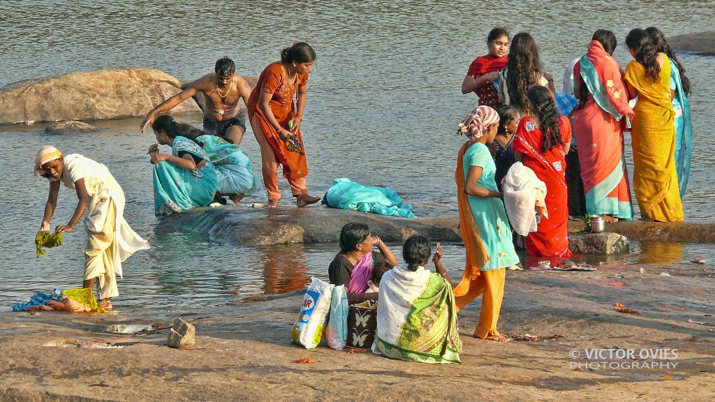 Morning Bath - Hampi